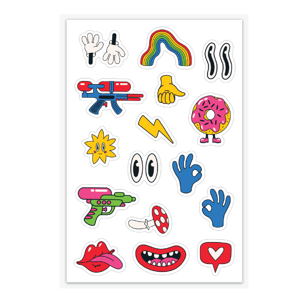 4x6 Cartoon Vinyl Sticker Sheet